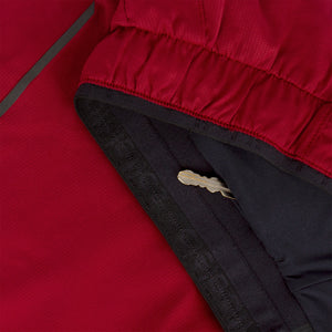 Close-up of Ciele Athletics Men's DLYShort 5" 2-in-1 Running Short in Merlot Red hidden key pocket