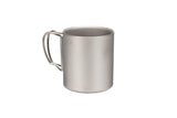 Snow Peak Titanium Ti-Double 450 Mug camp cup on a neutral background.