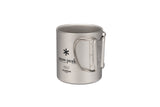 Snow Peak Titanium Ti-Double 450 Mug camp cup on a neutral background.