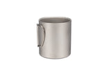 Snow Peak Titanium Ti-Double 450 Mug camp cup on a neutral background.