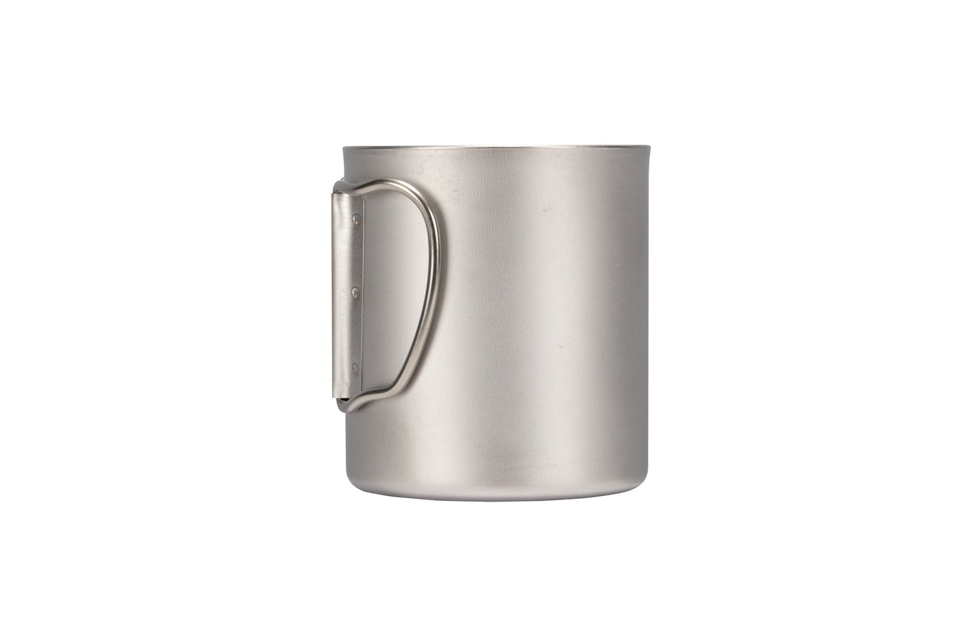 Snow Peak Titanium Ti-Double 450 Mug camp cup on a neutral background.