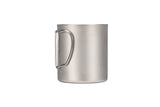 Snow Peak Titanium Ti-Double 450 Mug camp cup on a neutral background.