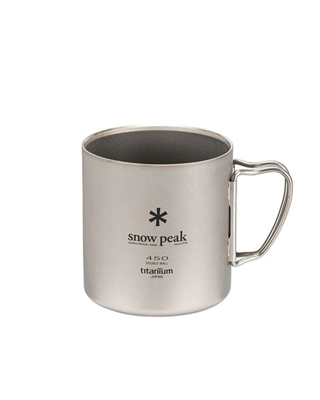 Snow Peak titanium Ti-Double 450 Mug on a white background