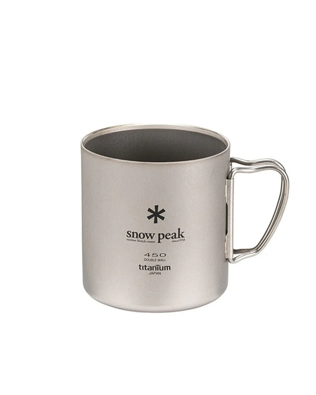 Snow Peak titanium Ti-Double 450 Mug on a white background