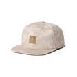 Roark Bless Up Trail Hat Strapback Hat in Fossil with a logo patch on a white background