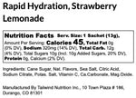 Tailwind Nutrition Rapid Hydration in Strawberry Lemonade nutritional information.