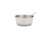 Snow Peak Trek Titanium Bowl 13cm for camping on a neutral background.