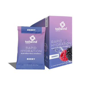 Tailwind Nutrition Rapid Hydration in Berry on a neutral background.