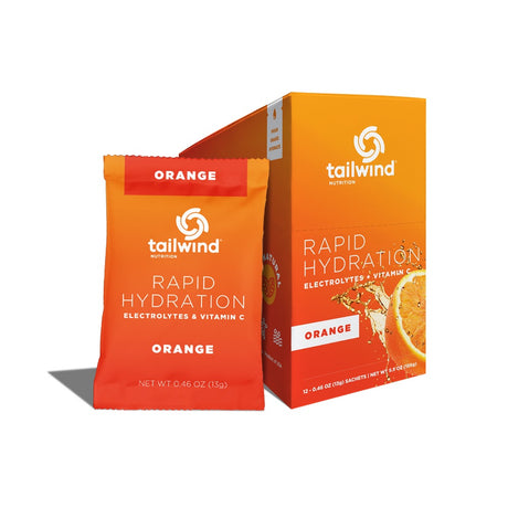 Tailwind Nutrition Rapid Hydration in Orange on a neutral background.