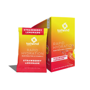 Tailwind Nutrition Rapid Hydration in Strawberry Lemonade on a neutral background.