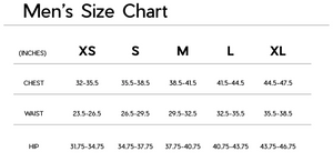 Janji M's Rover Merino Hoodie size chart.