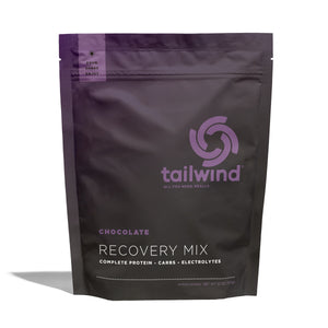 Tailwind Nutrition Recovery Mix in Chocolate on a neutral background.