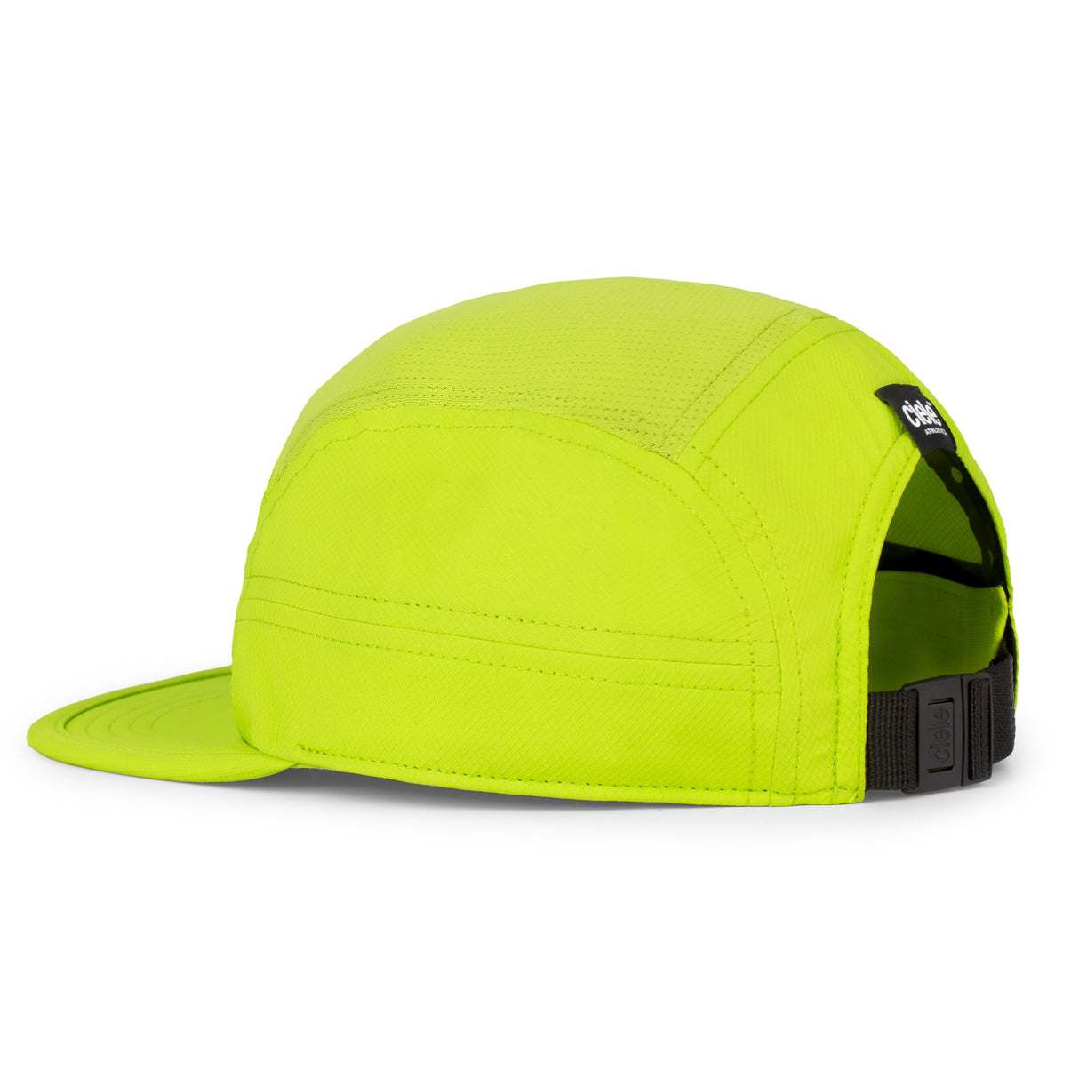 Ciele Athletics GOCap Classic - Athletics Lime Green running cap with a black strap on a white background