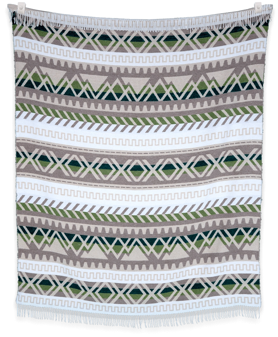 Sackcloth & Ashes Ridgeline Denali camping blanket from reverse on a neutral background.