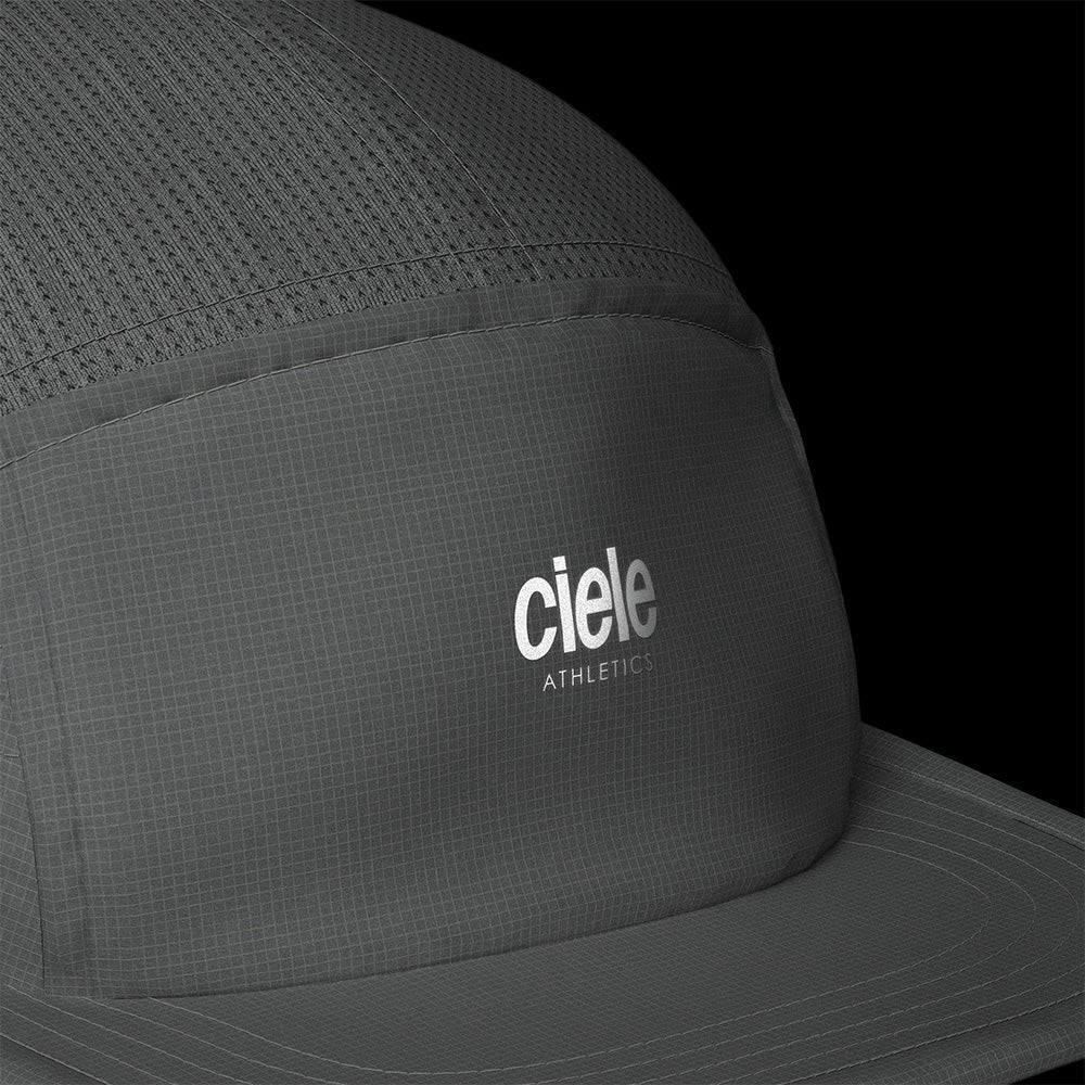 Ciele Athletics ALZCap - Athletics SL in Ghost on a dark background to show the reflective detail on front.