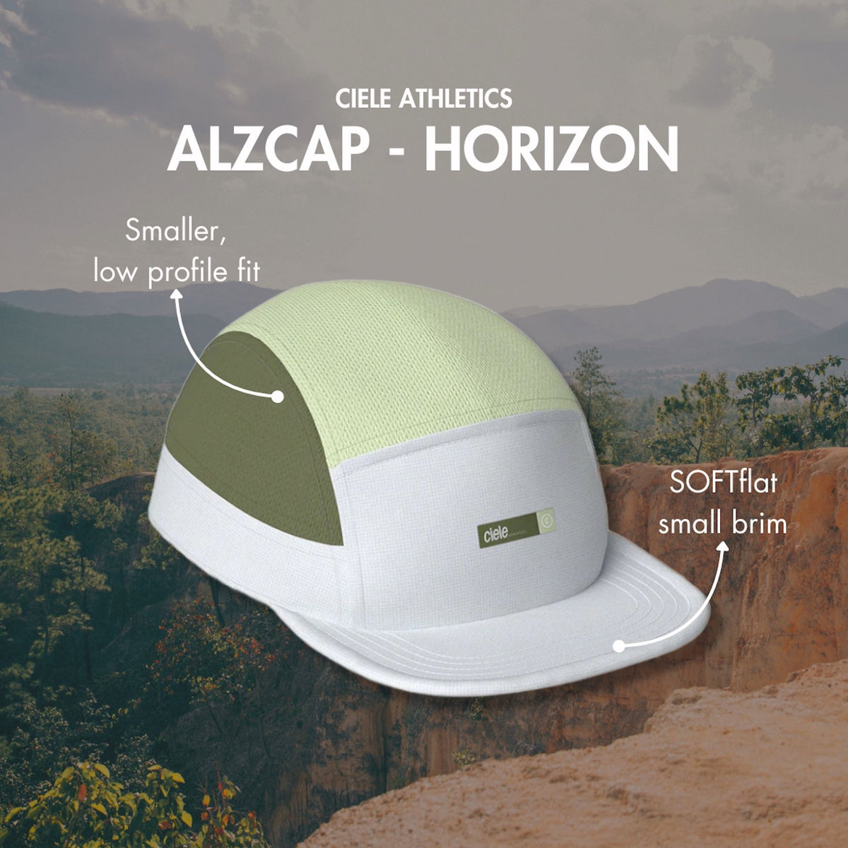 Ciele Athletics' ALZCap - Horizon has a smaller, low profile fit and SOFTflat small brim.