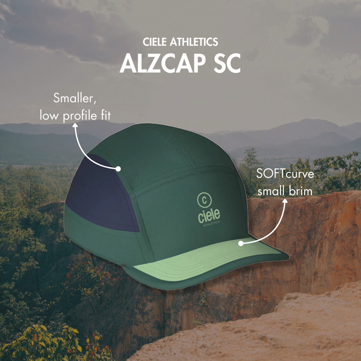 Ciele Athletics' ALZCAP SC has a smaller, low profile fit and a soft, pre-curved small brim.