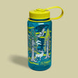 Mustard Beetle Redwoods, 16oz Wide Mouth Nalgene Water Bottle on a neutral background.