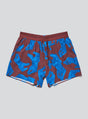 Janji Men's 5" AFO Middle Short in Cobalt Horses on a neutral background.