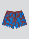 Janji Men's 5" AFO Middle Short in Cobalt Horses on a neutral background.