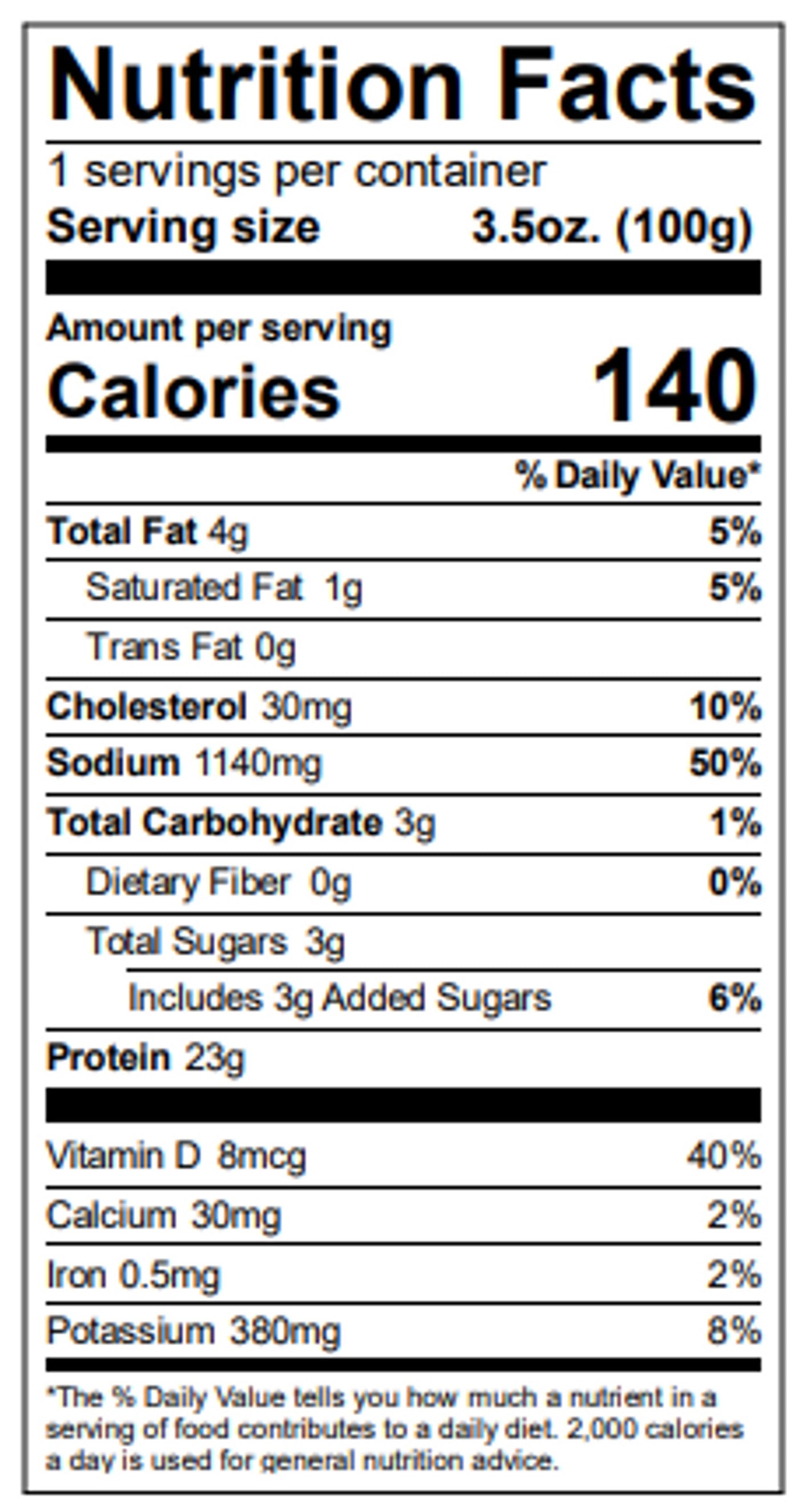 Ekone Smoked Coho Salmon tinned fish nutrition facts.