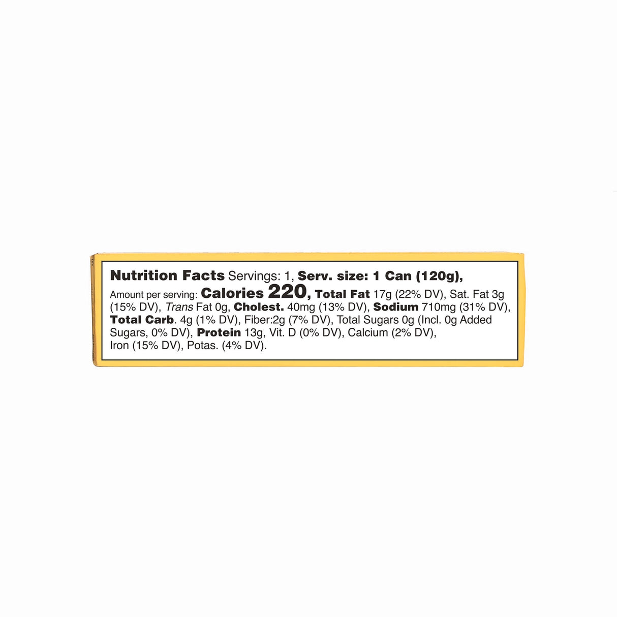 Fishwife Mussels with Sweet Pepper and Garlic nutrition facts label on a white background