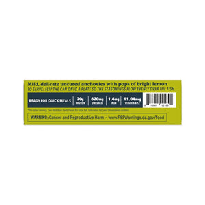 Product label with nutritional information on a white background