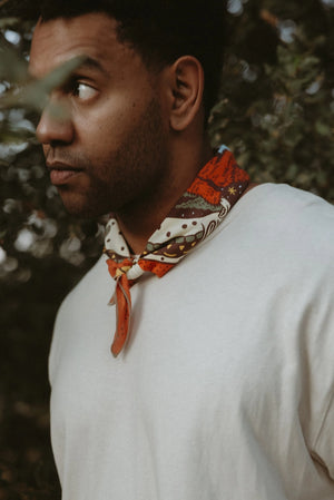 Bandits Creatures of the Night Bandana worn by a man outdoors.