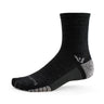 Swiftwick Flite XT Trail Mid-Crew trail running socks in Coal on a neutral background.