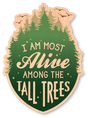 Dust City sustainable wood sticker is printed on maple wood and depicts a forest.