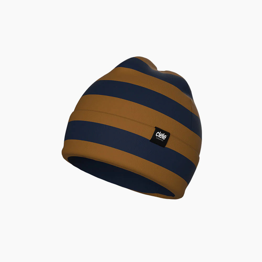 Ciele Athletics CR3Beanie in Kingstone Bars on a neutral background.