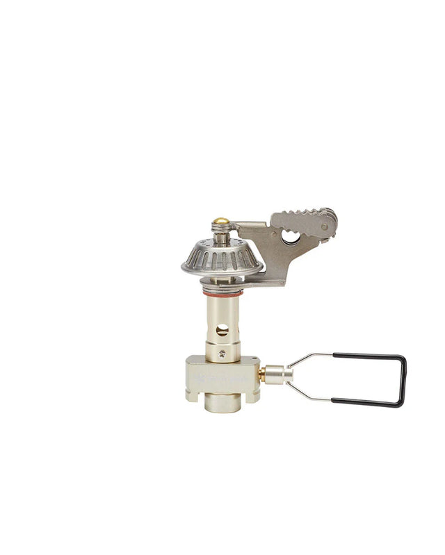 Snow Peak LiteMax Titanium Stove on a neutral background.