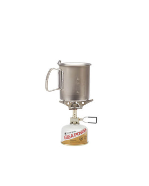 Snow Peak LiteMax Titanium Stove on a neutral background.