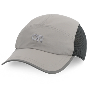 Outdoor Research Swift Cap hiking hat in Pewter/Dark Grey on a neutral background.
