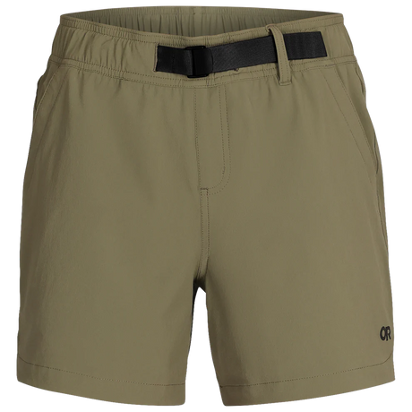 Outdoor Research Women's Ferrosi Short 5" Inseam in Ranger Green on a neutral background.