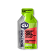 Gu Roctane Energy Gel in Strawberry Kiwi on a neutral background.