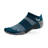 Swiftwick Flite XT No Show trail running socks in Deep Teal on a neutral background.