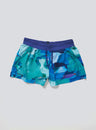 Janji's Women's 3" AFO Middle Short in Sea Sky Cloud on a neutral background.