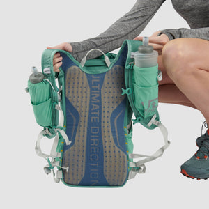 The Ultimate Direction Fastpackher 20 2.0 on a neutral background showing the ventilated back padding.