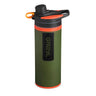 Grayl GeoPress Water Purifier Bottle in Oasis Green on a neutral background.