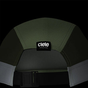 Ciele Athletics ALZCap - Horizon in Willow on a dark background from the reverse to show the reflective detailing.